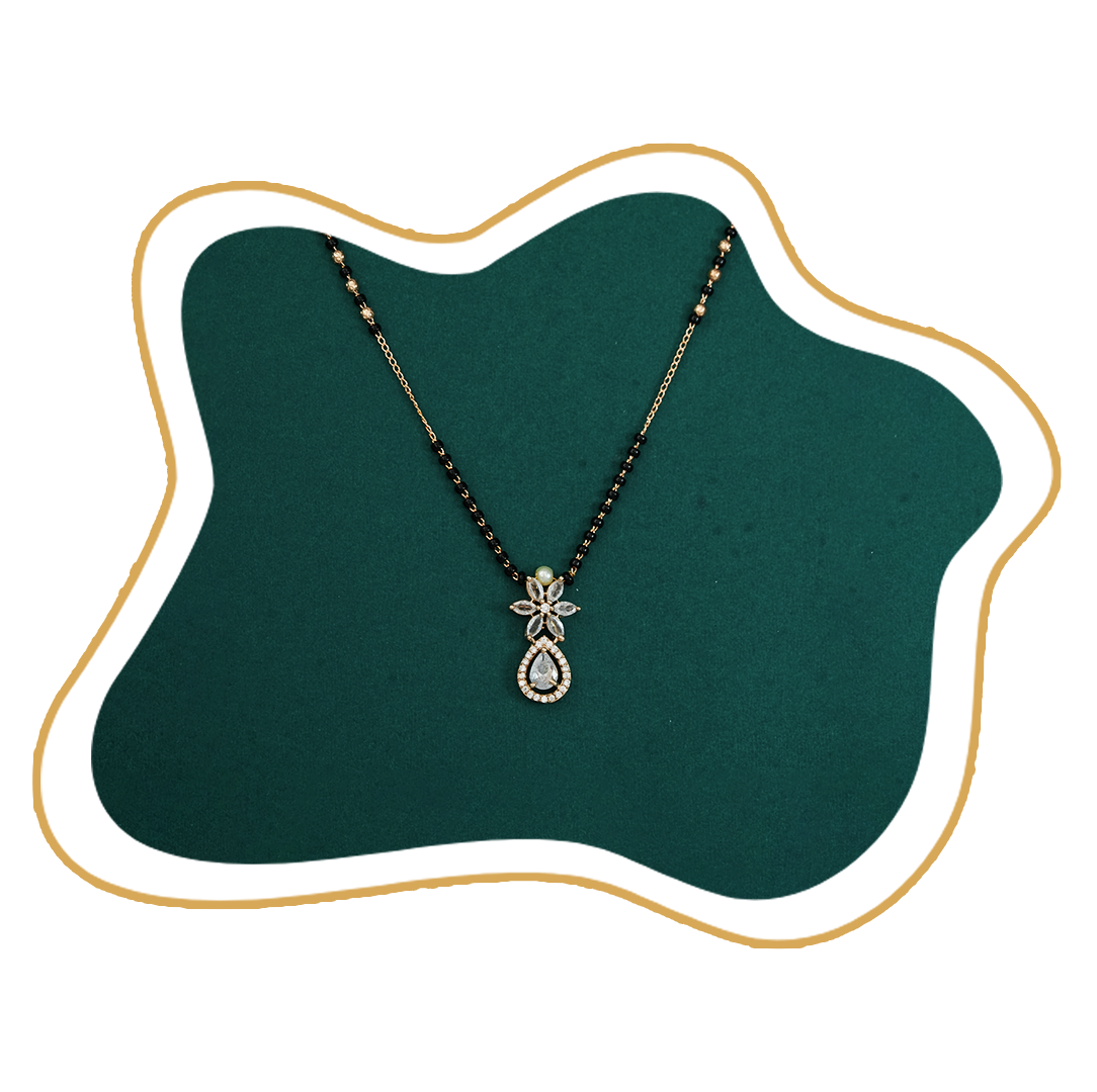 Elegant Diamond Mangalsutra with Floral Pendant