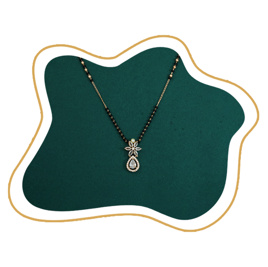 Elegant Diamond Mangalsutra with Floral Pendant