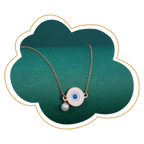 Evil Eye Pearl Charm Necklace