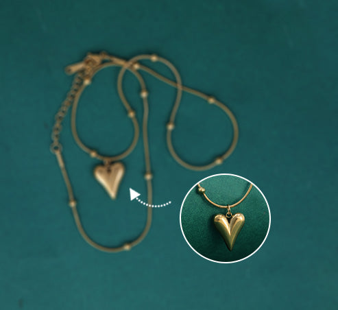 Bold Heart Pendant Necklace – Gold Plated Artificial Jewellery