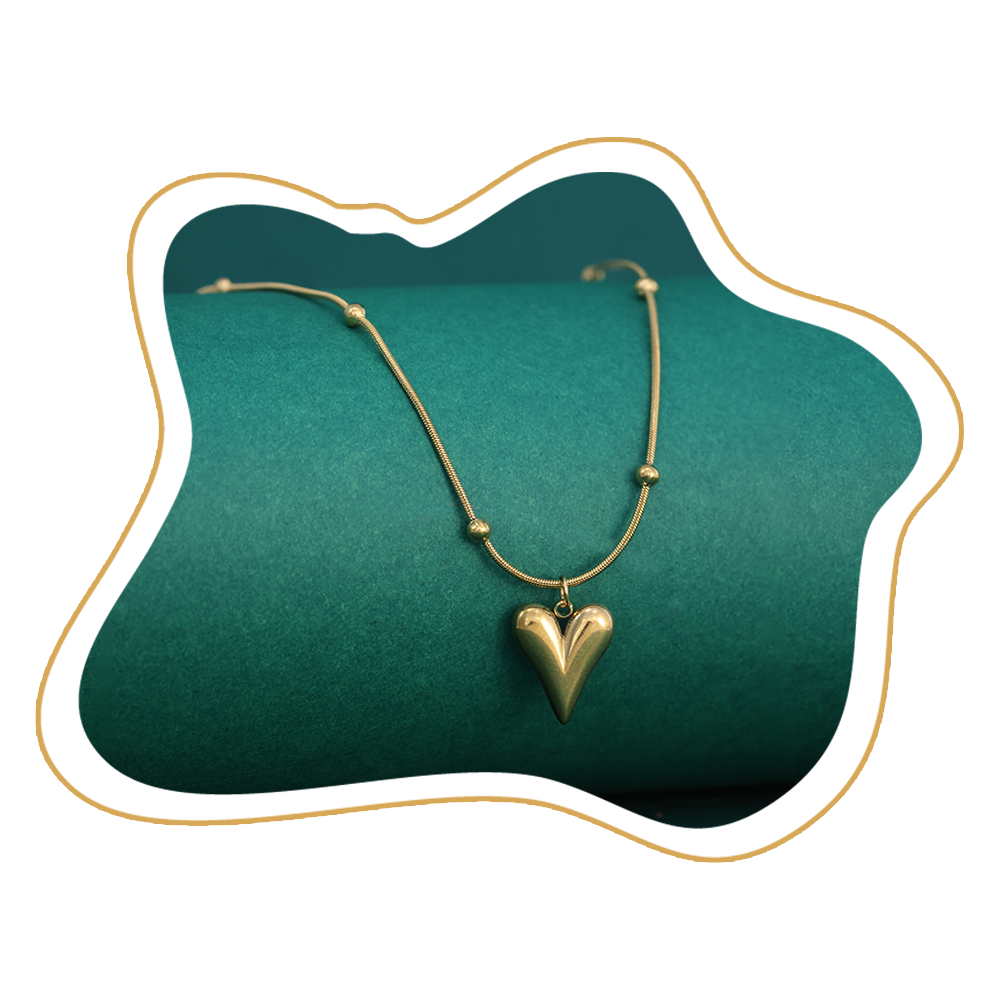 Bold Heart Pendant Necklace – Gold Plated Artificial Jewellery