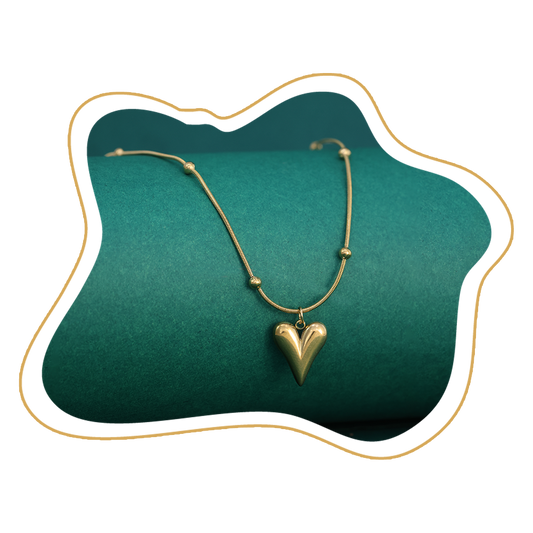 Bold Heart Pendant Necklace – Gold Plated Artificial Jewellery