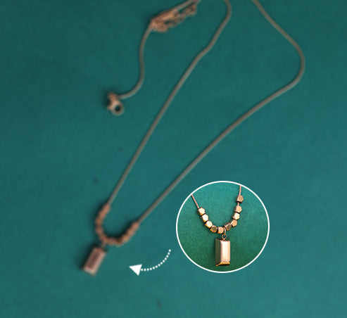 Hexa Bead Bar Pendant Necklace – Gold Plated Artificial Jewellery