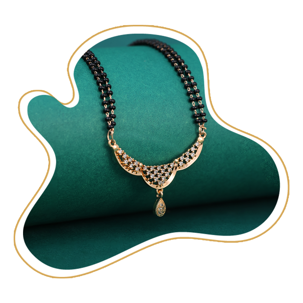 Double Strand CZ Drop Mangalsutra – Gold Plated Artificial Jewellery