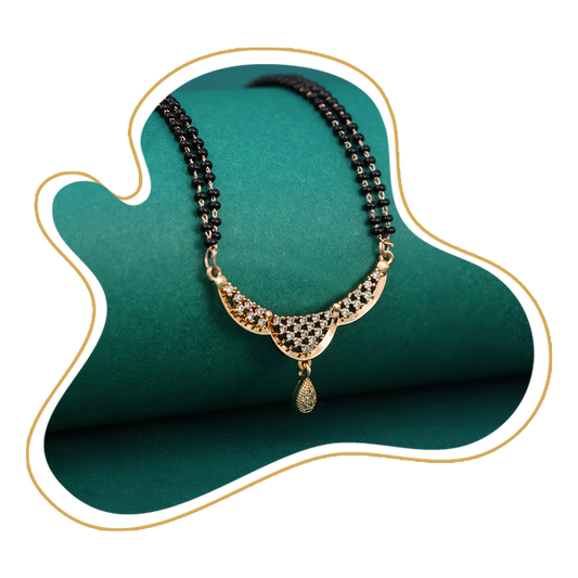 Double Strand CZ Drop Mangalsutra – Gold Plated Artificial Jewellery
