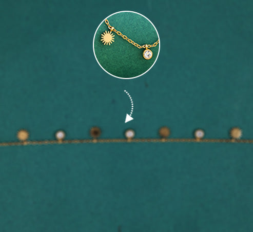 Sun Charm & Crystal Drop Necklace – Zevaae Jewels