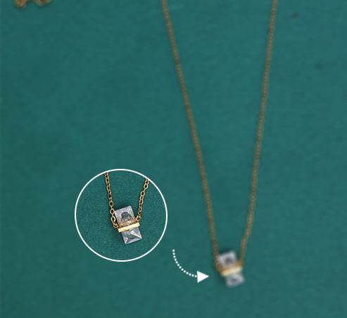 Minimalist Crystal Bar Pendant Necklace – Modern Charm