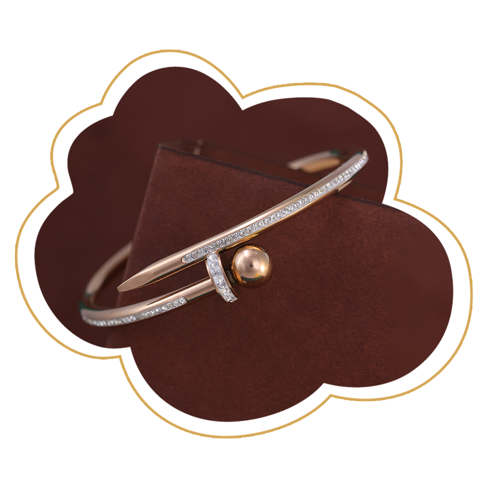 Rose Gold Designer Bracelet with Diamond Accents – Zevaae Jewels