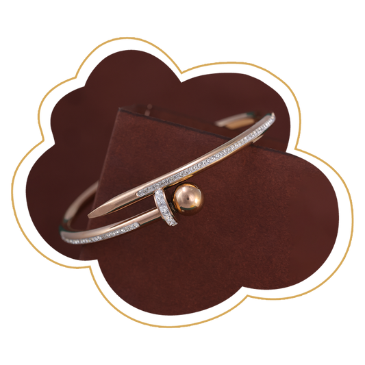 Rose Gold Designer Bracelet with Diamond Accents – Zevaae Jewels