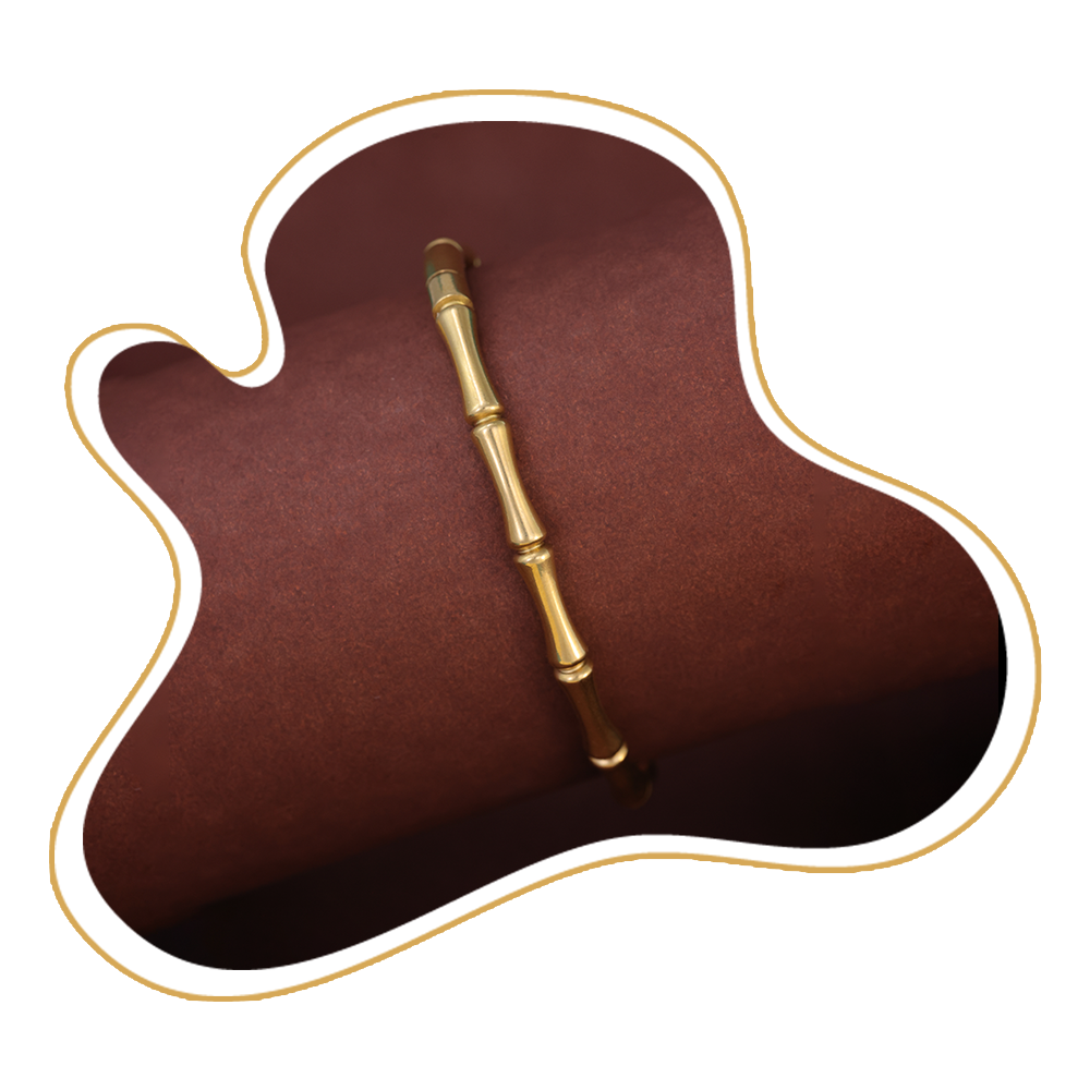 Bamboo-Inspired Gold Bracelet – Zevaae Jewels