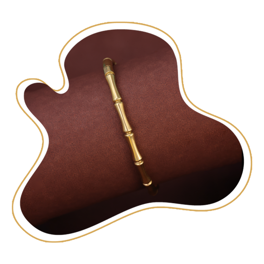 Bamboo-Inspired Gold Bracelet – Zevaae Jewels