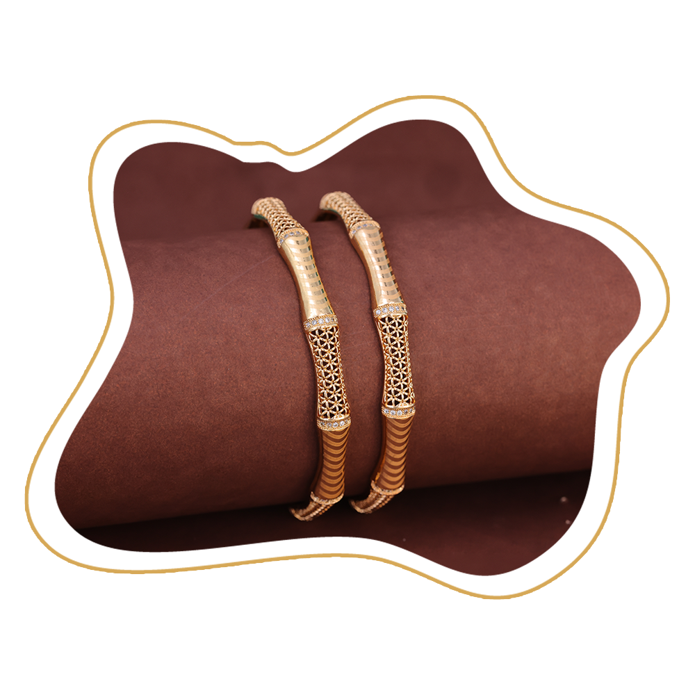 Traditional Gold Patterned Bangle Set – Zevaae Jewels