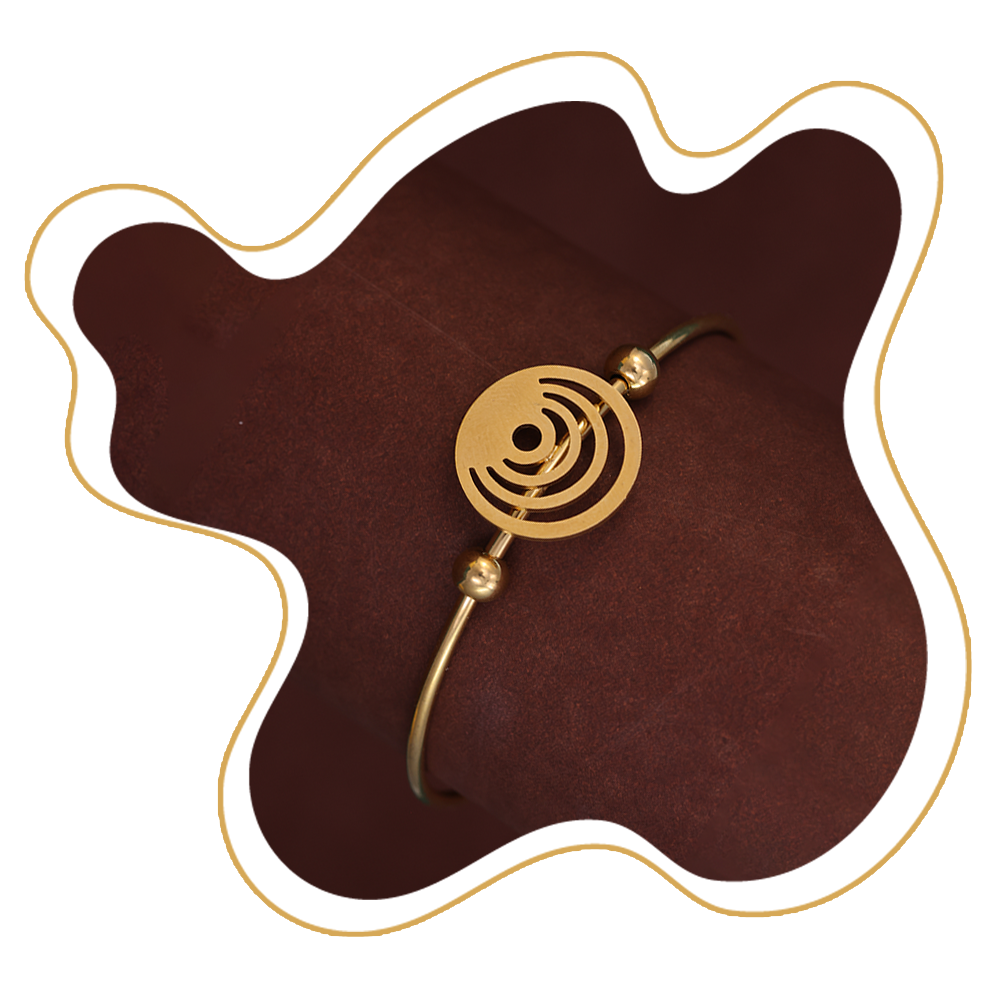 Geometric Circle Gold Bracelet – Zevaae Jewels