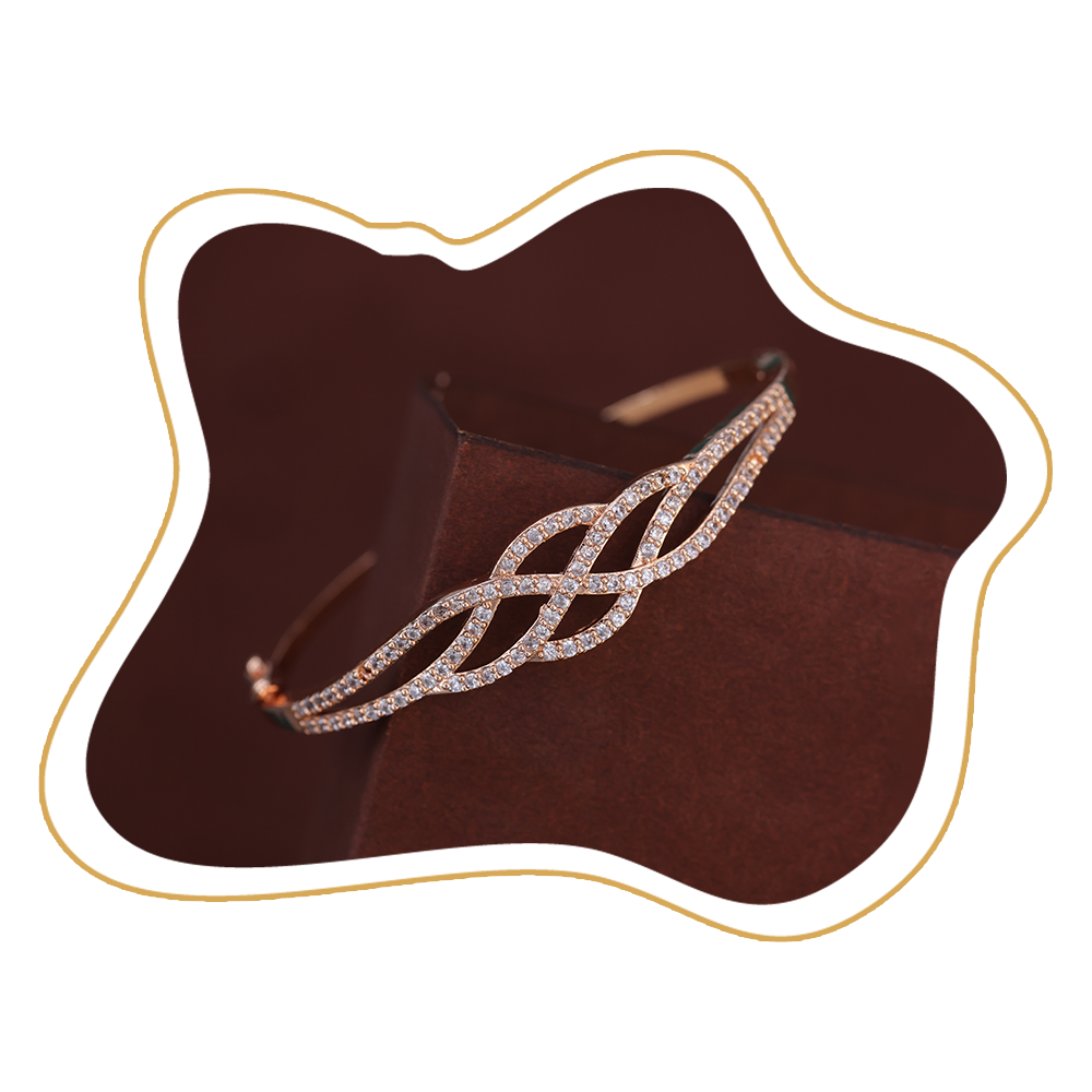 Twisted Diamond-Studded Gold Bracelet – Zevaae Jewels