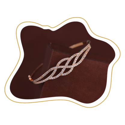 Twisted Diamond-Studded Gold Bracelet – Zevaae Jewels