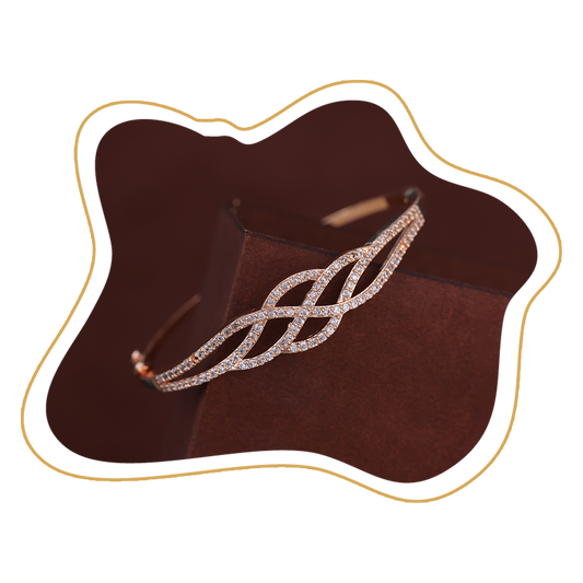 Twisted Diamond-Studded Gold Bracelet – Zevaae Jewels