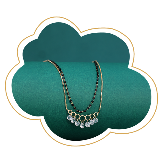 Double Layer CZ Drop Mangalsutra – Gold Plated Artificial Jewellery