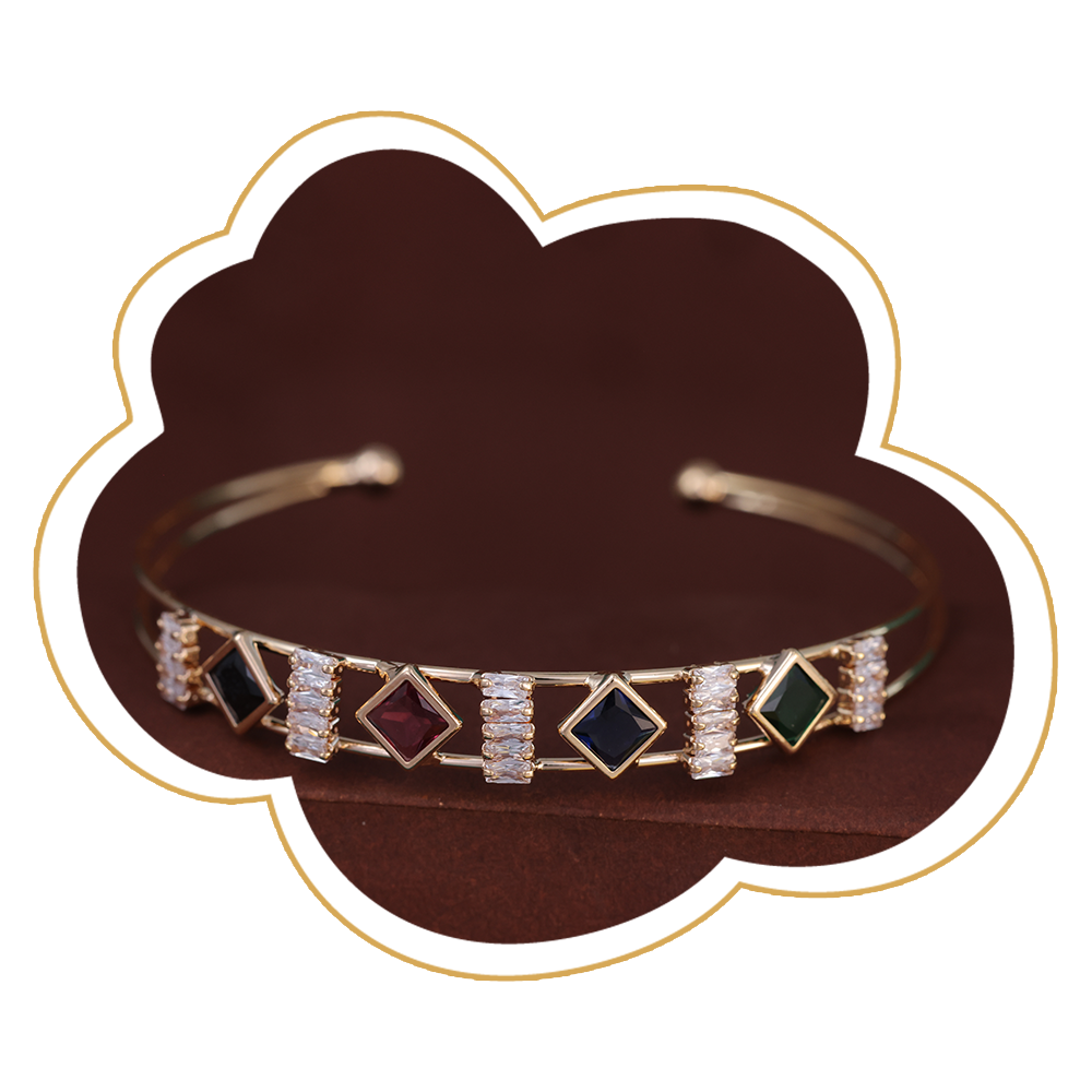 Multicolor Gemstone Gold Bracelet – Zevaae Jewels