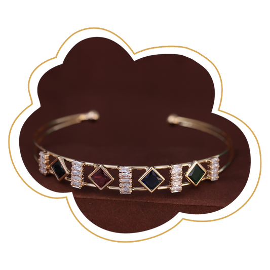Multicolor Gemstone Gold Bracelet – Zevaae Jewels