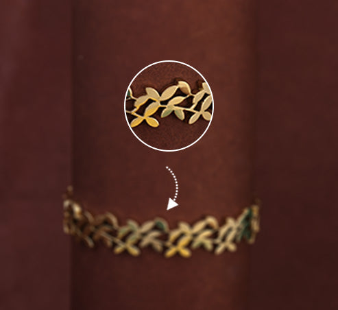 Leaf Motif Gold Bracelet – Zevaae Jewels