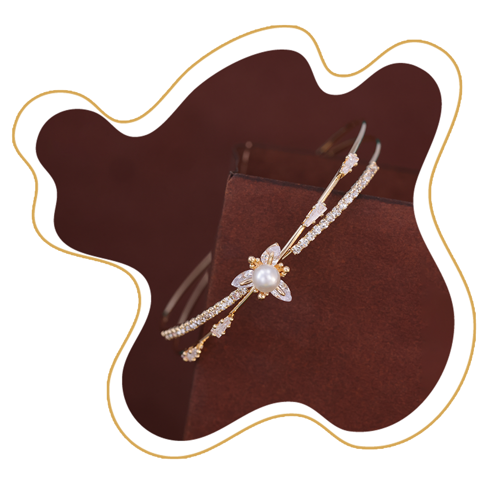 Pearl Floral Gold Bracelet – Zevaae Jewels