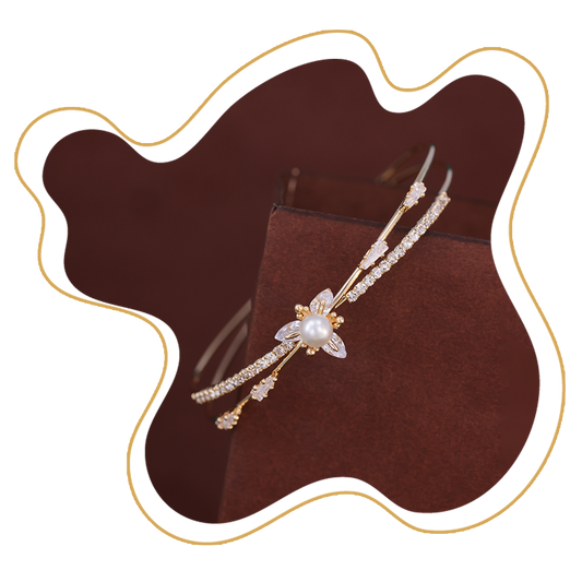 Pearl Floral Gold Bracelet – Zevaae Jewels