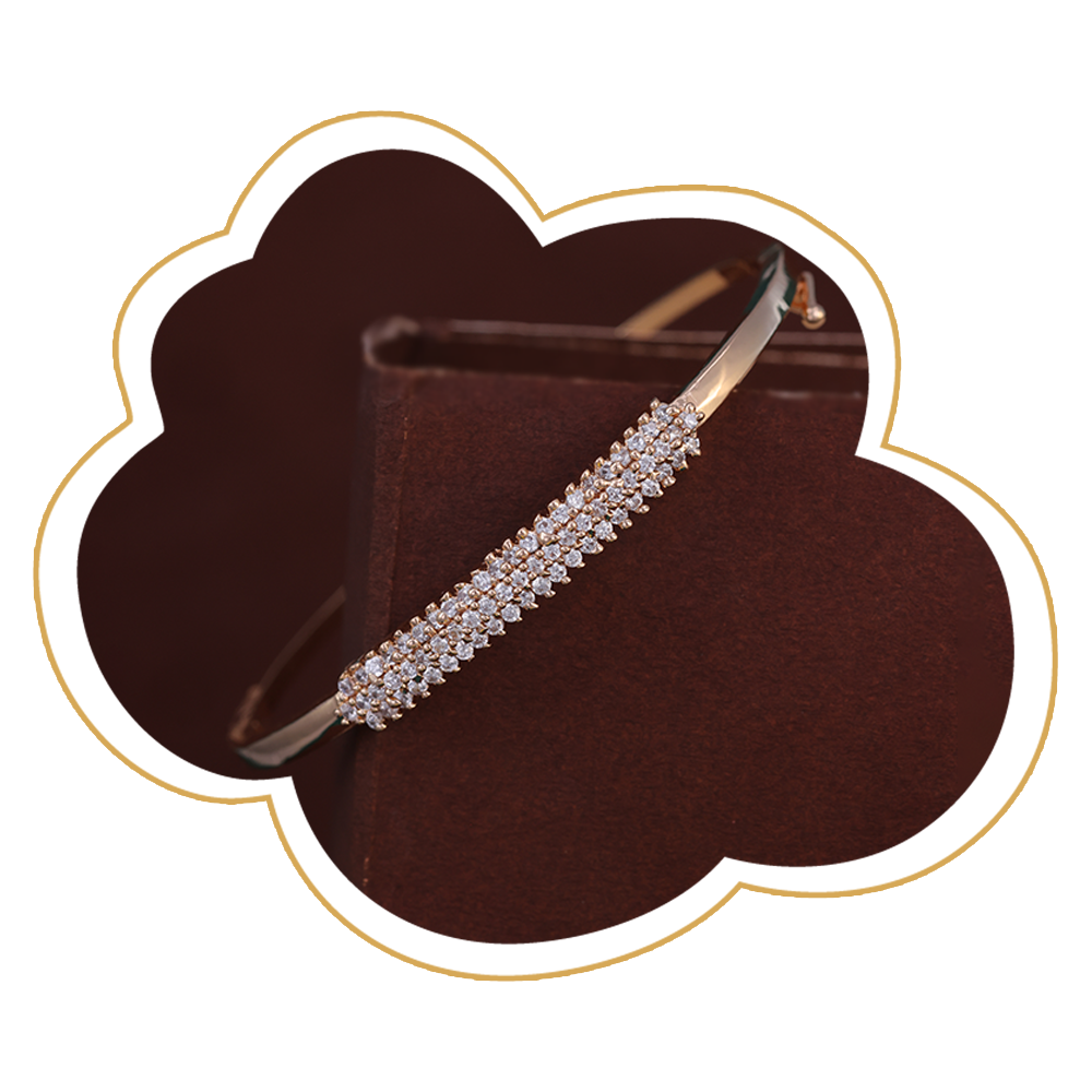 Classic Diamond-Studded Gold Bracelet – Zevaae Jewels