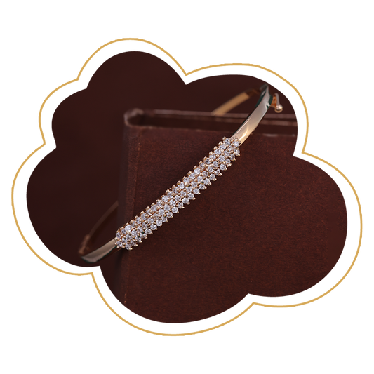 Classic Diamond-Studded Gold Bracelet – Zevaae Jewels