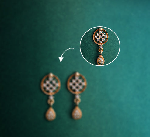 Gold-Plated Crystal Drop Earrings