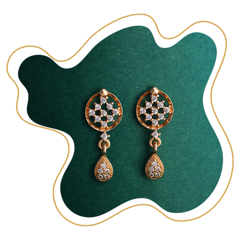 Gold-Plated Crystal Drop Earrings