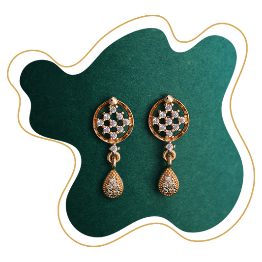 Gold-Plated Crystal Drop Earrings