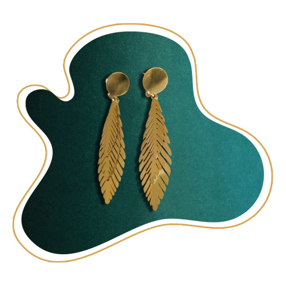 Golden Leaf Drop Earrings – Zevaae Jewels
