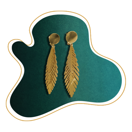 Golden Leaf Drop Earrings – Zevaae Jewels