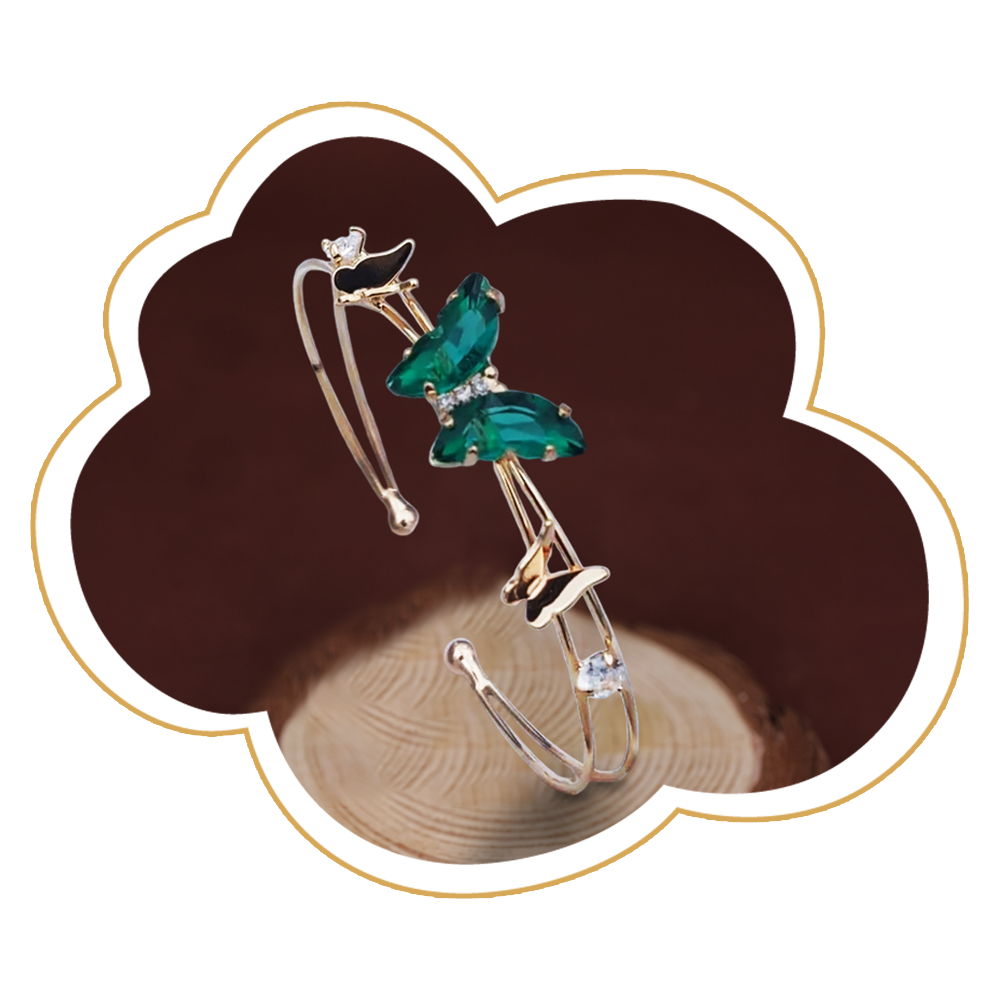 Green Butterfly Gemstone Gold Bracelet – Zevaae Jewels