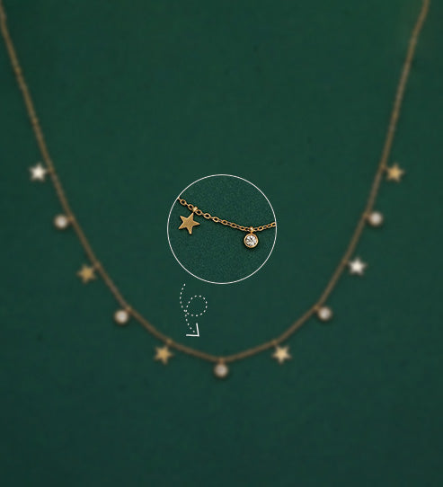 Starlight Charm Necklace with Crystal Drops – Zevaae Jewels