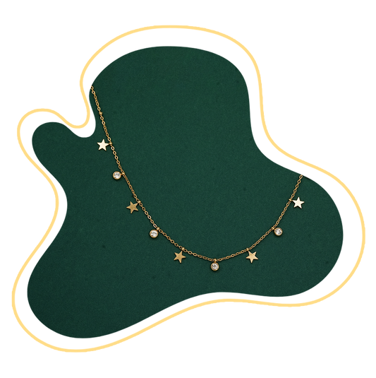 Starlight Charm Necklace with Crystal Drops – Zevaae Jewels