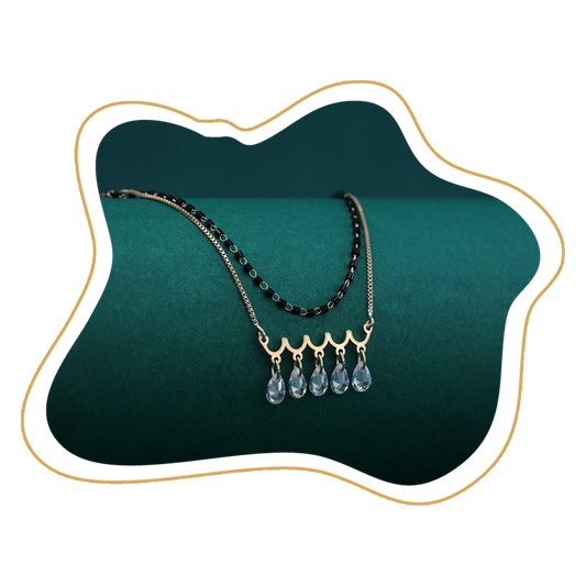 Crystal Drop Dual-Chain Mangalsutra – Modern Elegance