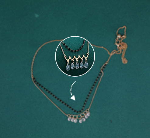 Crystal Drop Dual-Chain Mangalsutra – Modern Elegance
