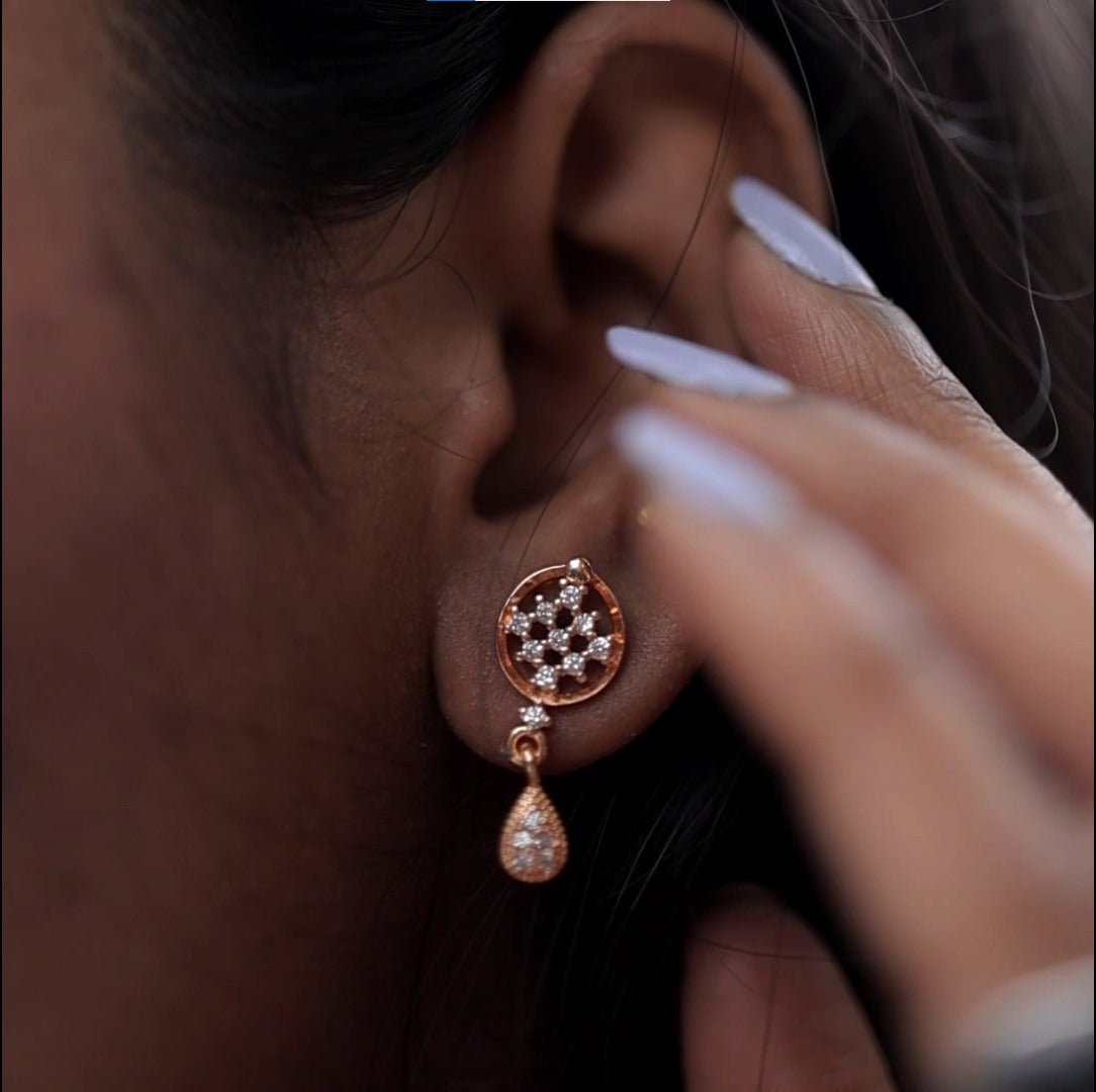 Gold-Plated Crystal Drop Earrings