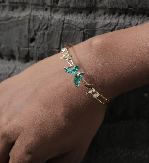 Green Butterfly Gemstone Gold Bracelet – Zevaae Jewels