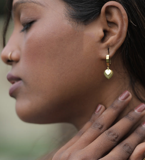 Romantic Gold Heart Drop Earrings