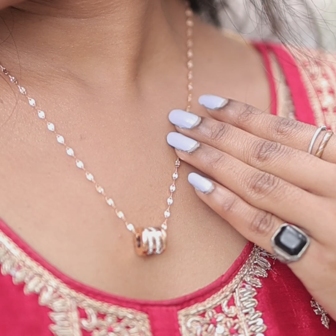 Triple CZ Ring Pendant Necklace – Rose Gold Plated Artificial Jewellery